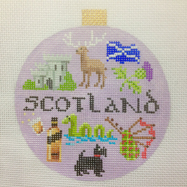 Scotland Travel Round Needlepoint Canvas