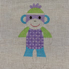 Purple Sock Monkey Canvas - KC Needlepoint