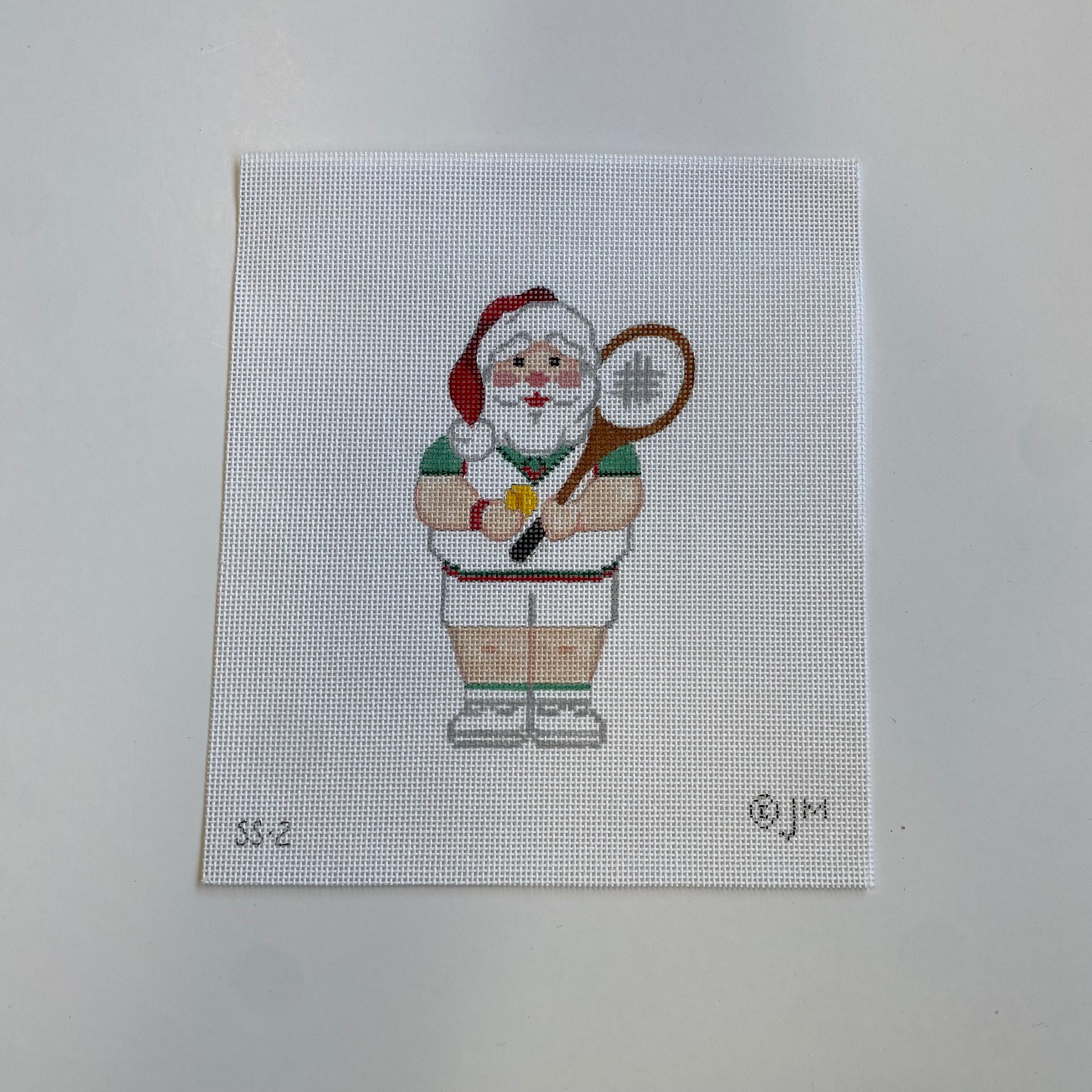 Sport Santa Tennis Canvas - KC Needlepoint