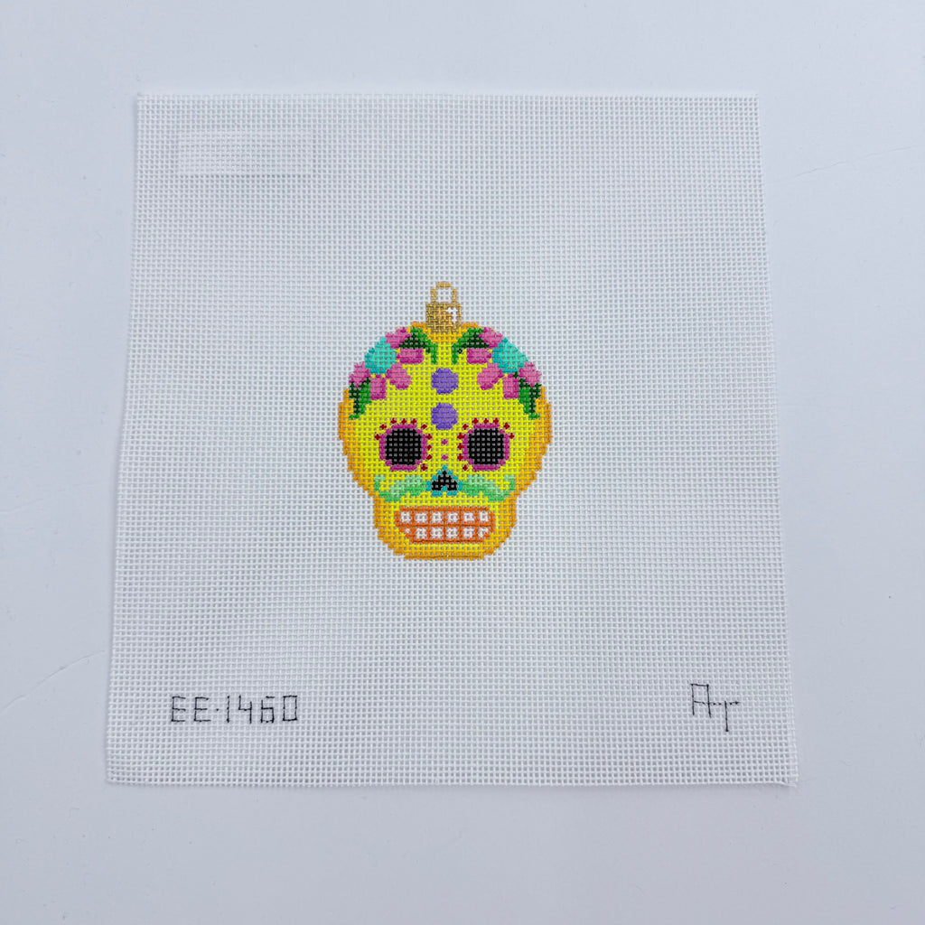 Yellow Sugar Skull Canvas