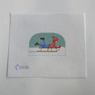 Winter Village Girl Sledding Canvas - KC Needlepoint