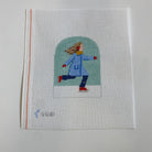 Winter Village Girl Ice Skating Canvas - KC Needlepoint