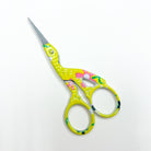 Yellow Floral Stork Scissors - KC Needlepoint