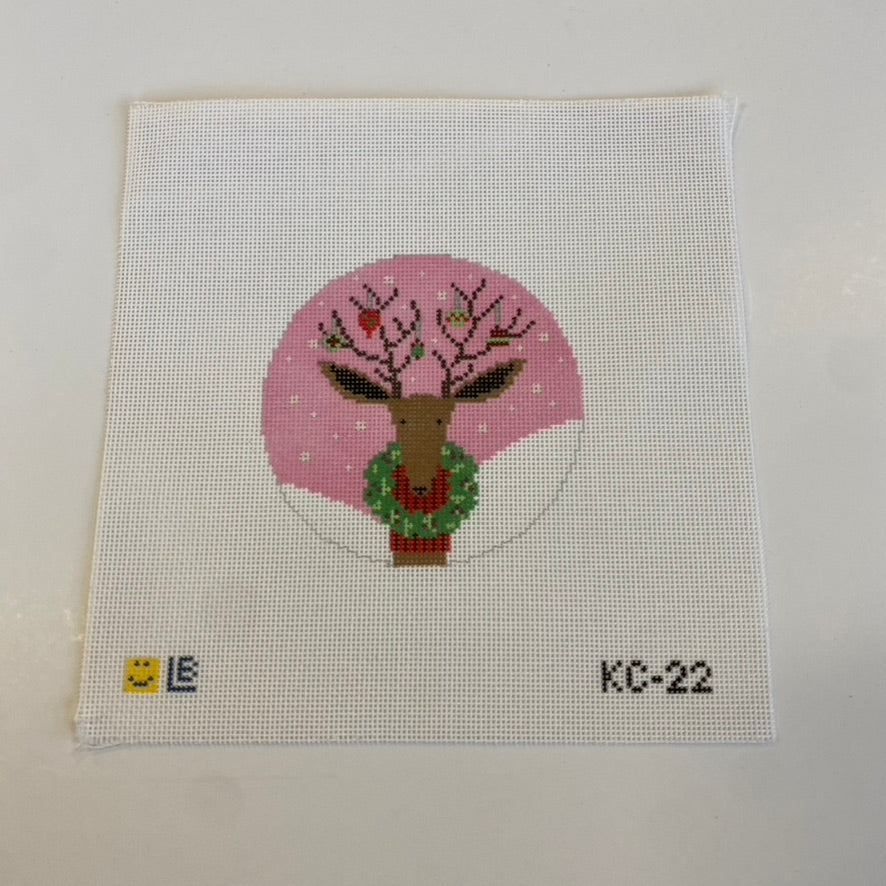 Bedecked Blitzen Canvas - KC Needlepoint