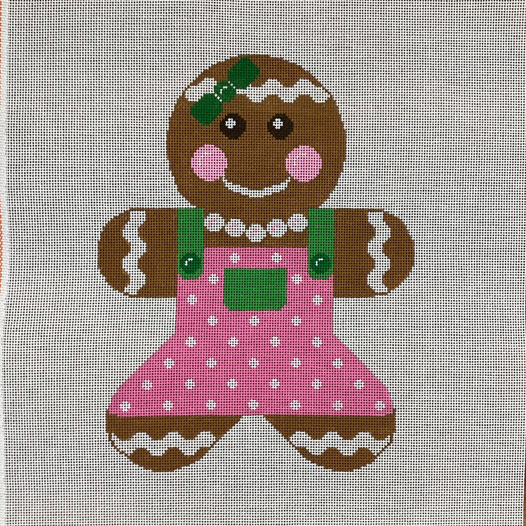 Large Gingerbread Girl Canvas - KC Needlepoint