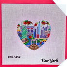 New York Heart Canvas - KC Needlepoint