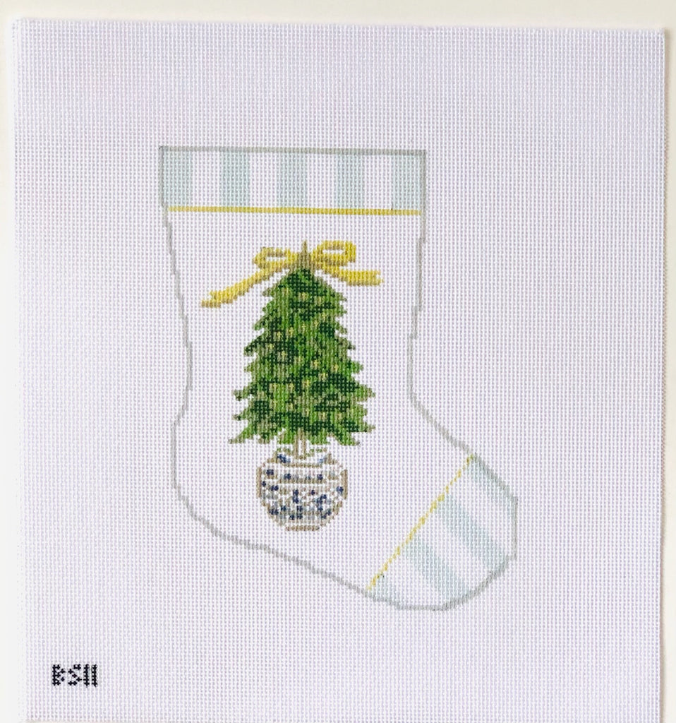 Trim the Tree Ornament Sized Stocking Canvas