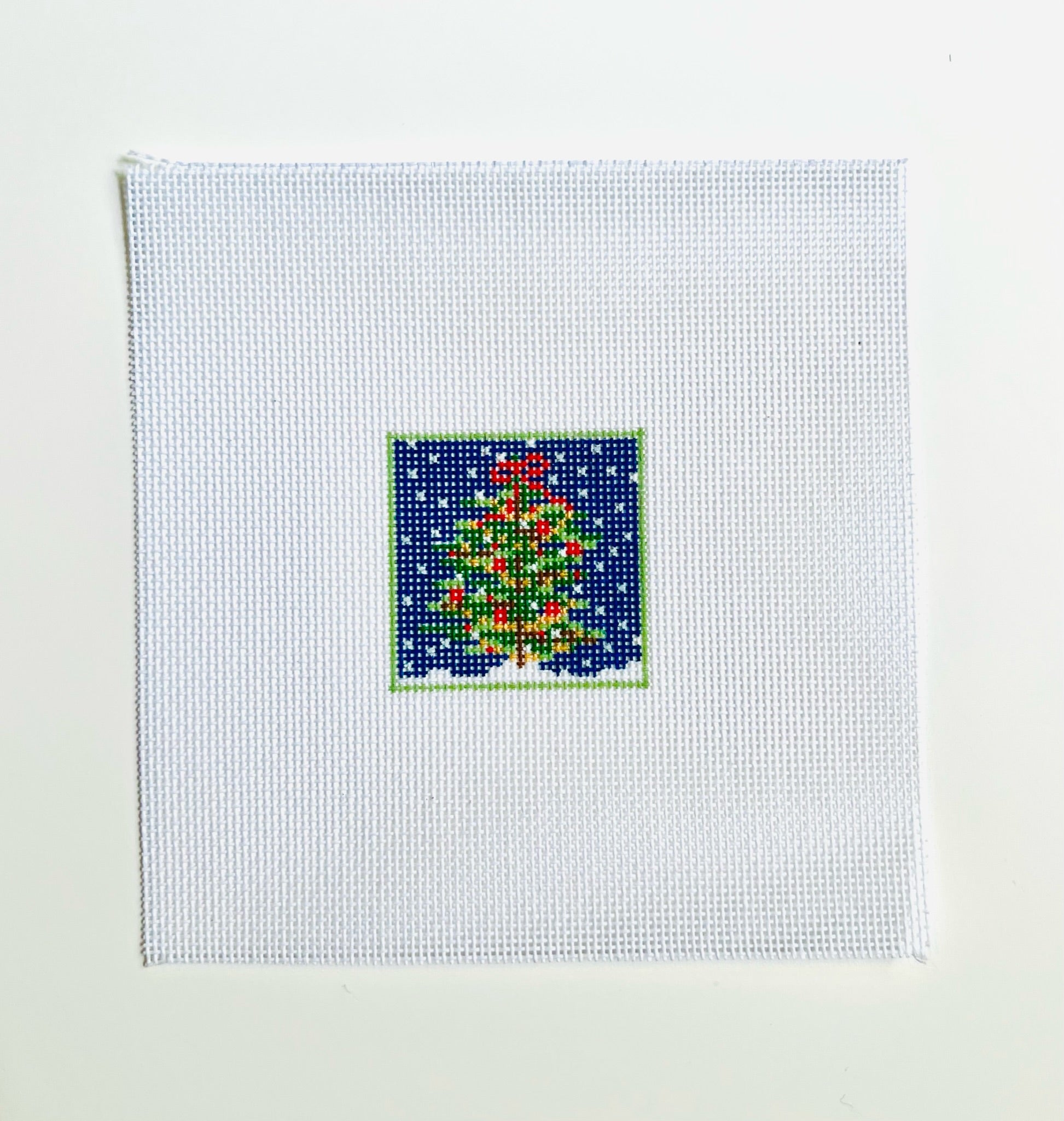 Christmas Tree Square Canvas - KC Needlepoint