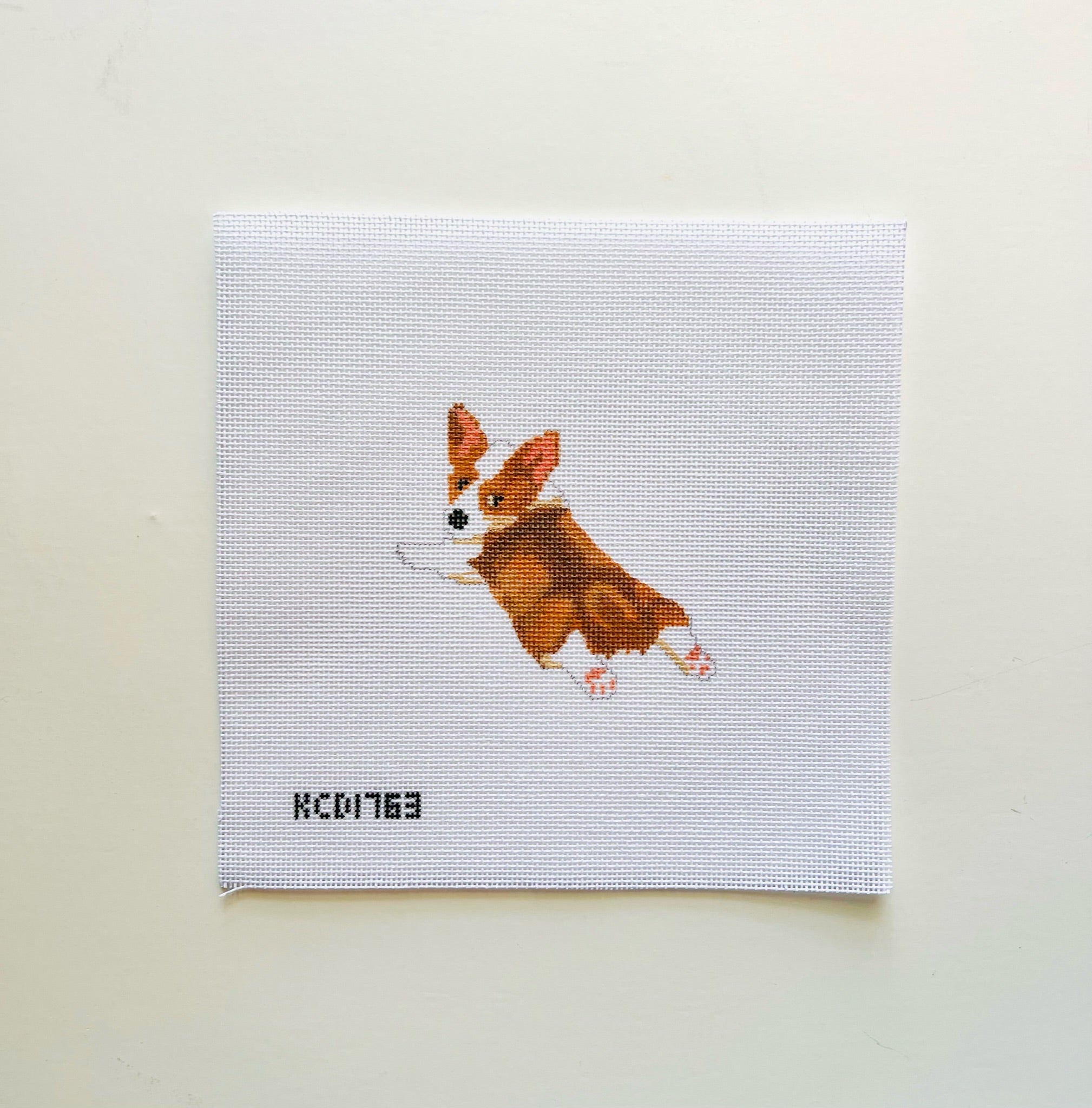 Dog Looking Back Canvas - KC Needlepoint