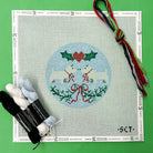 White Westie Christmas Round Kit - KC Needlepoint