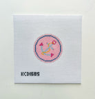 Blue Anchor on Pink Canvas - KC Needlepoint