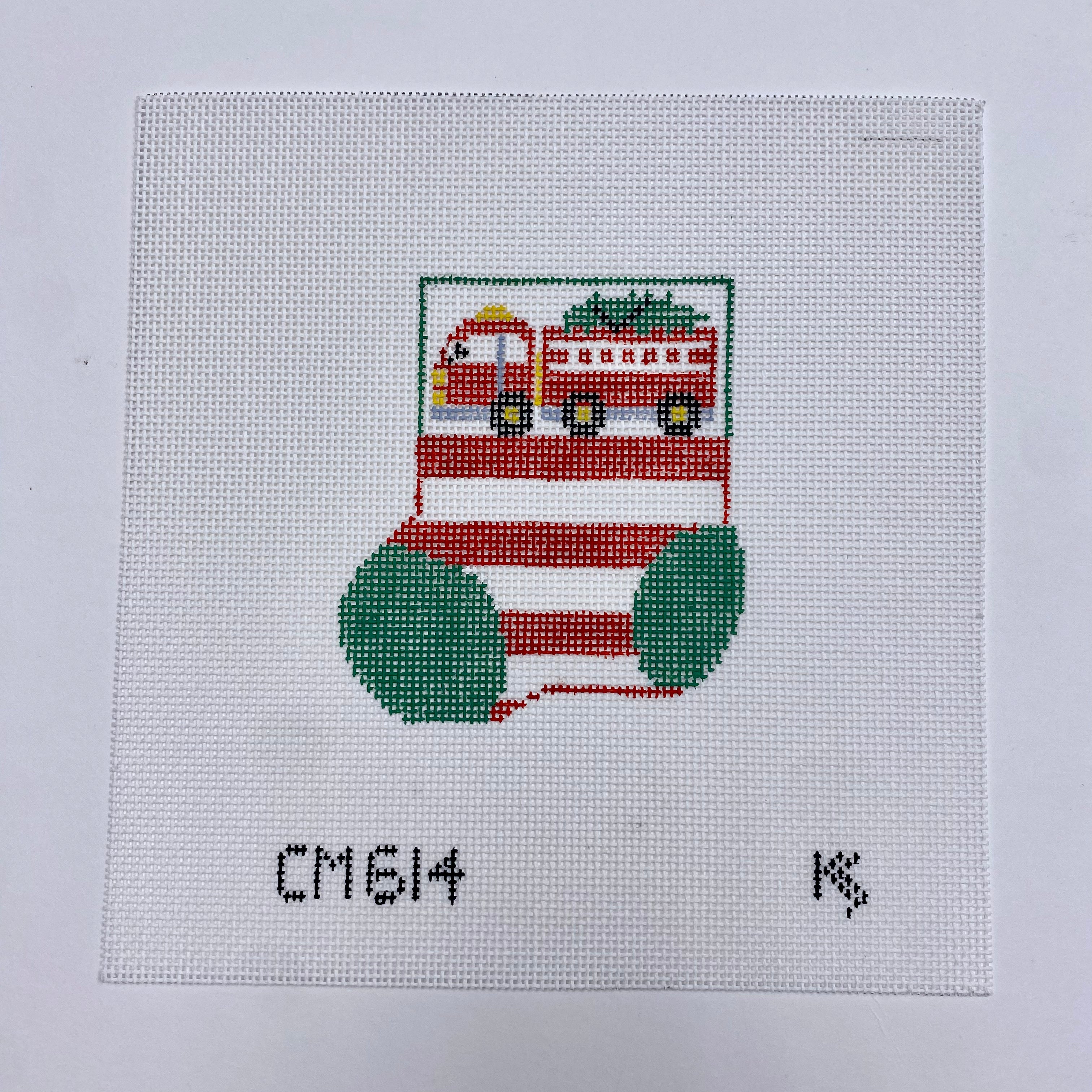 Fire Truck Mini Sock Canvas - KC Needlepoint