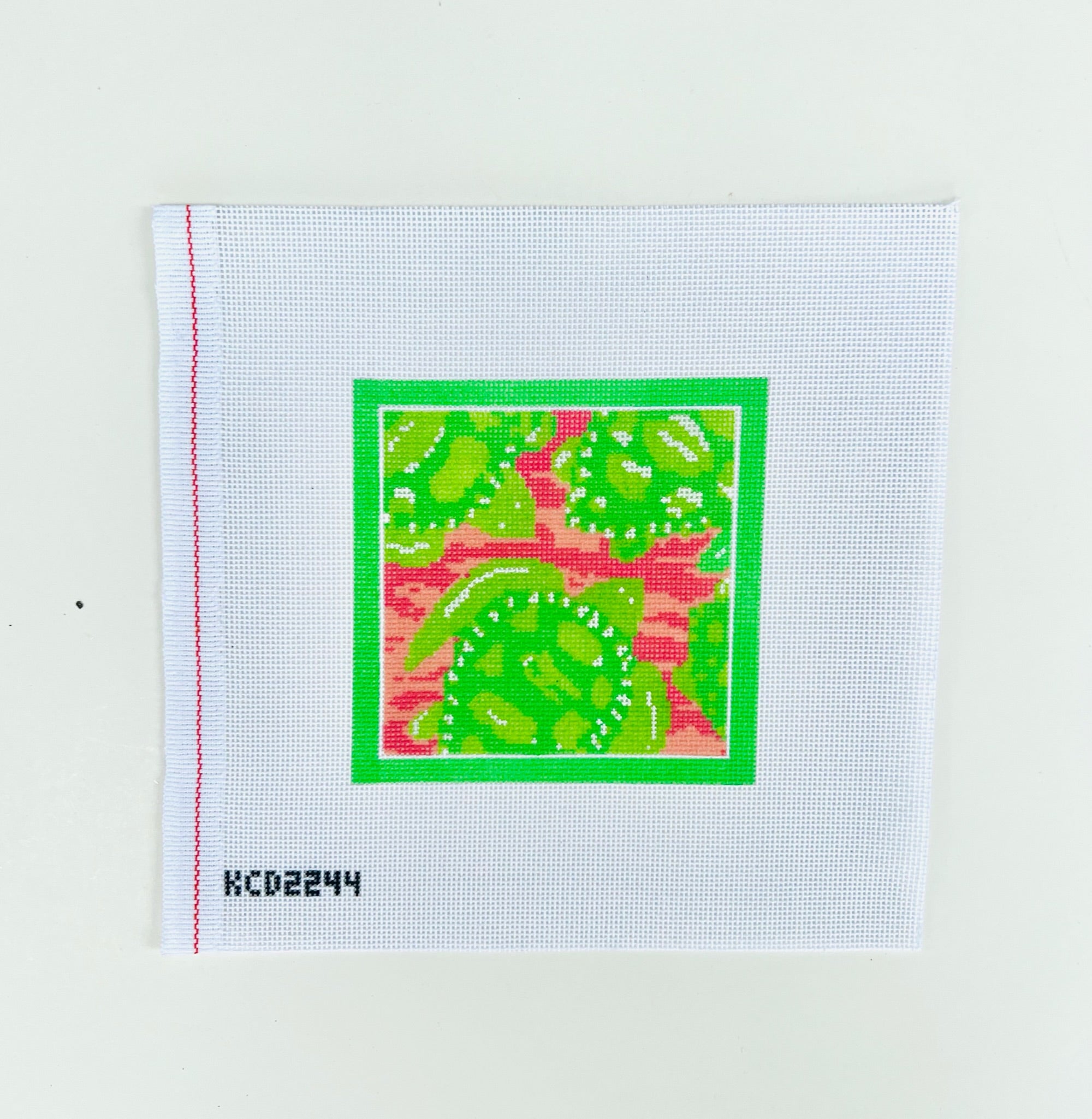 Lime Sea Turtle Square Canvas - KC Needlepoint