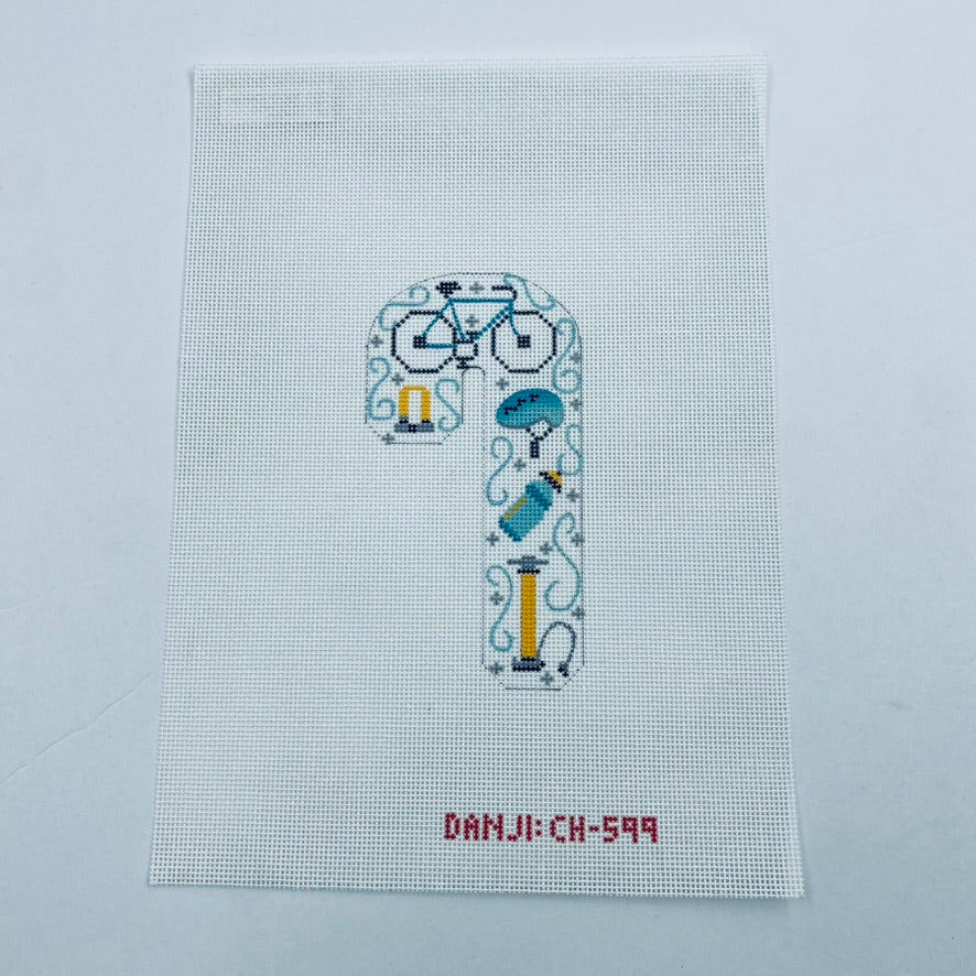 Biking Candy Cane Canvas