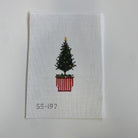 Christmas Tree in Red and White Pot Canvas - KC Needlepoint