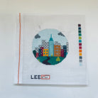 CItyscape 3" Round Canvas - KC Needlepoint