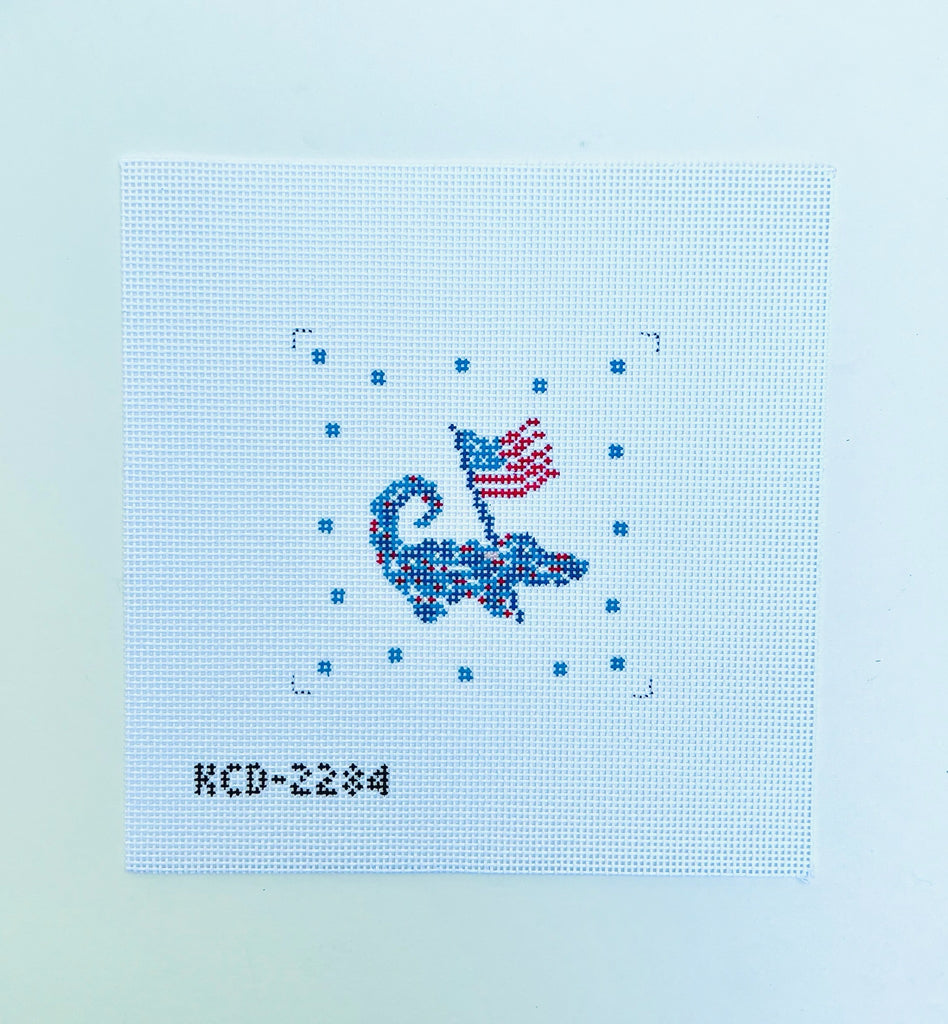 Patriotic Gator Canvas - KC Needlepoint