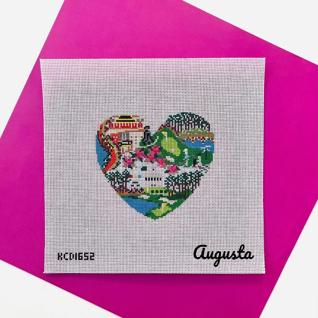 Augusta Heart Canvas EXCLUSIVE - KC Needlepoint