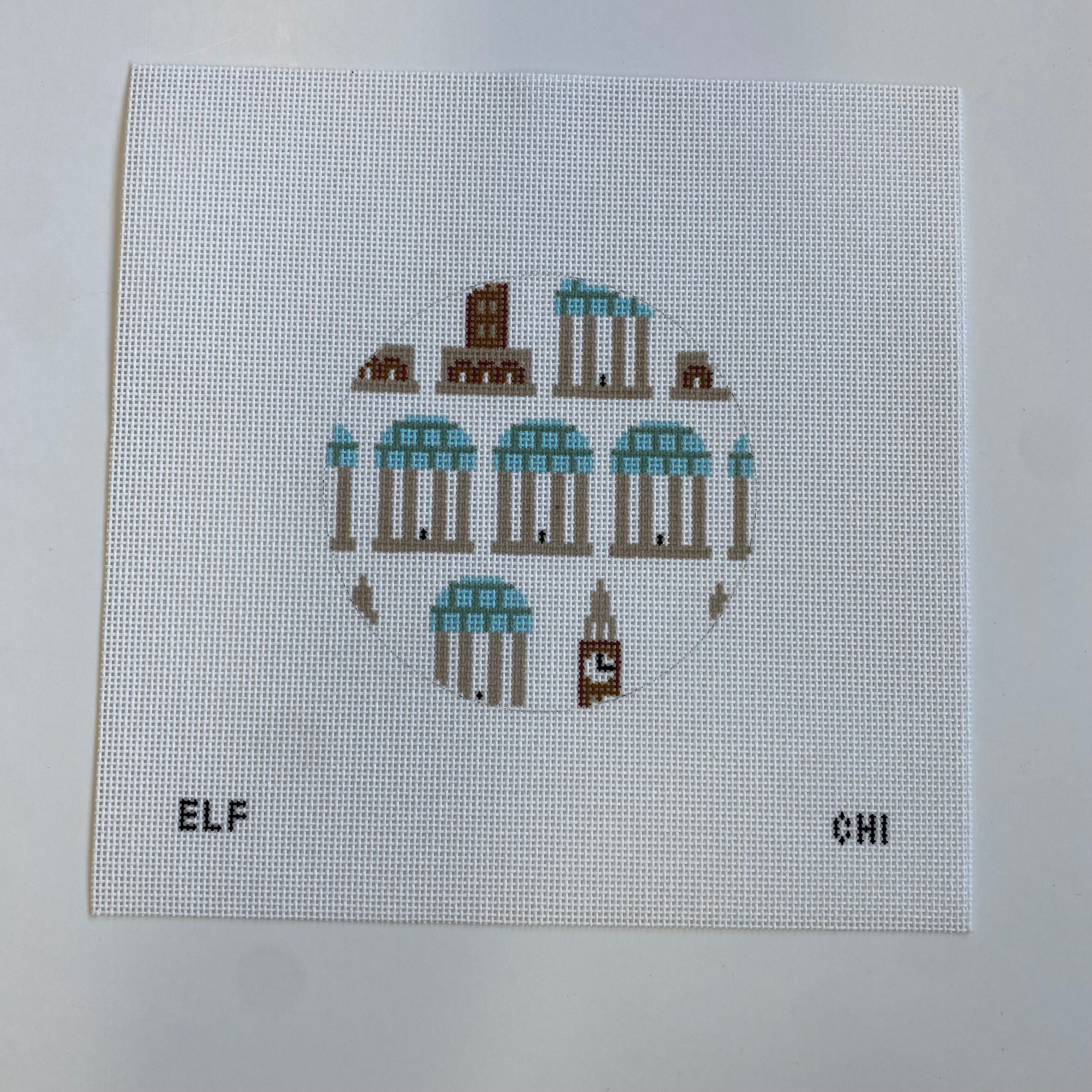 Chapel Hill Round Canvas - KC Needlepoint