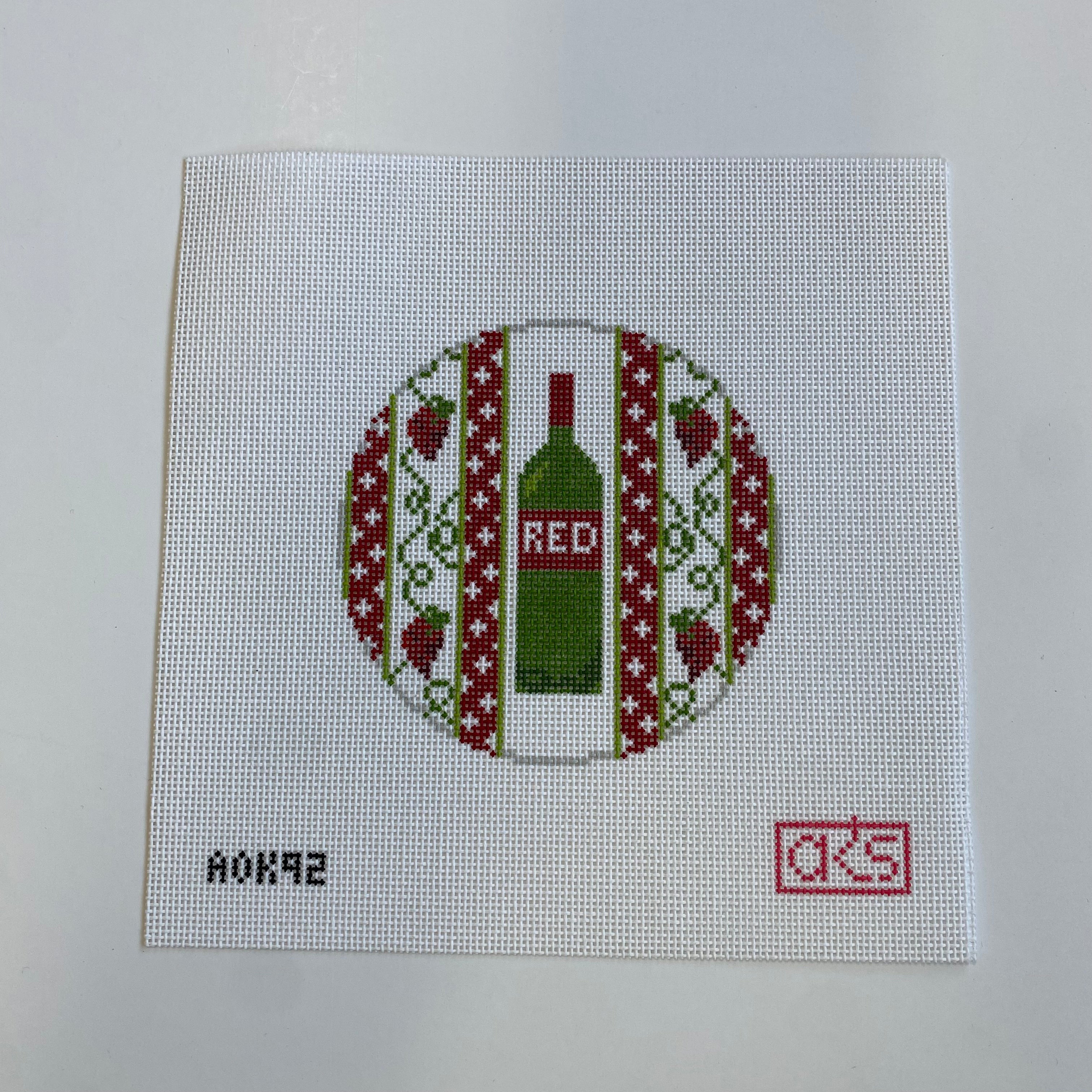 A Bottle of Red Canvas - KC Needlepoint