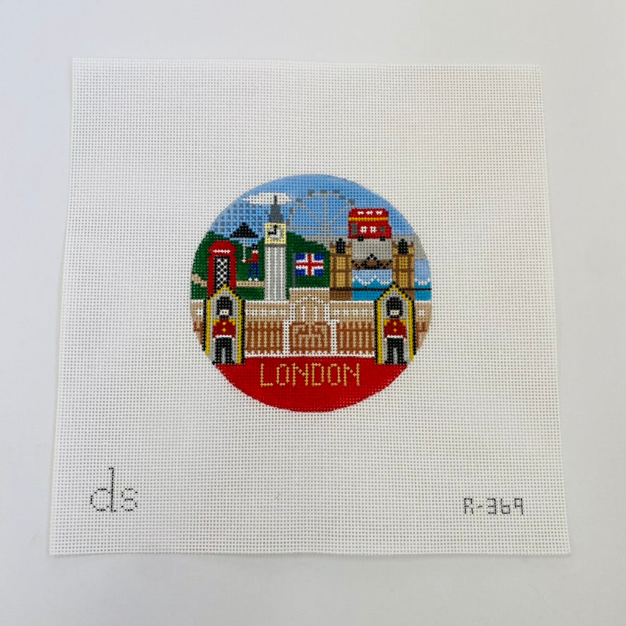 London Travel Round Canvas