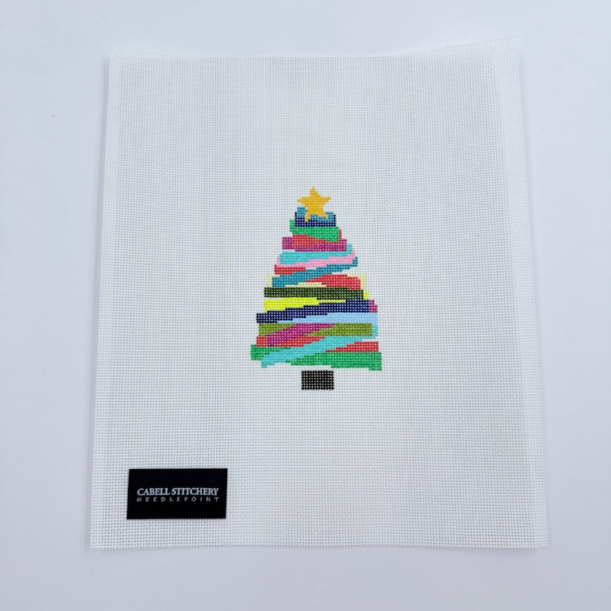 Stackable Multi Colored Christmas Tree Canvas