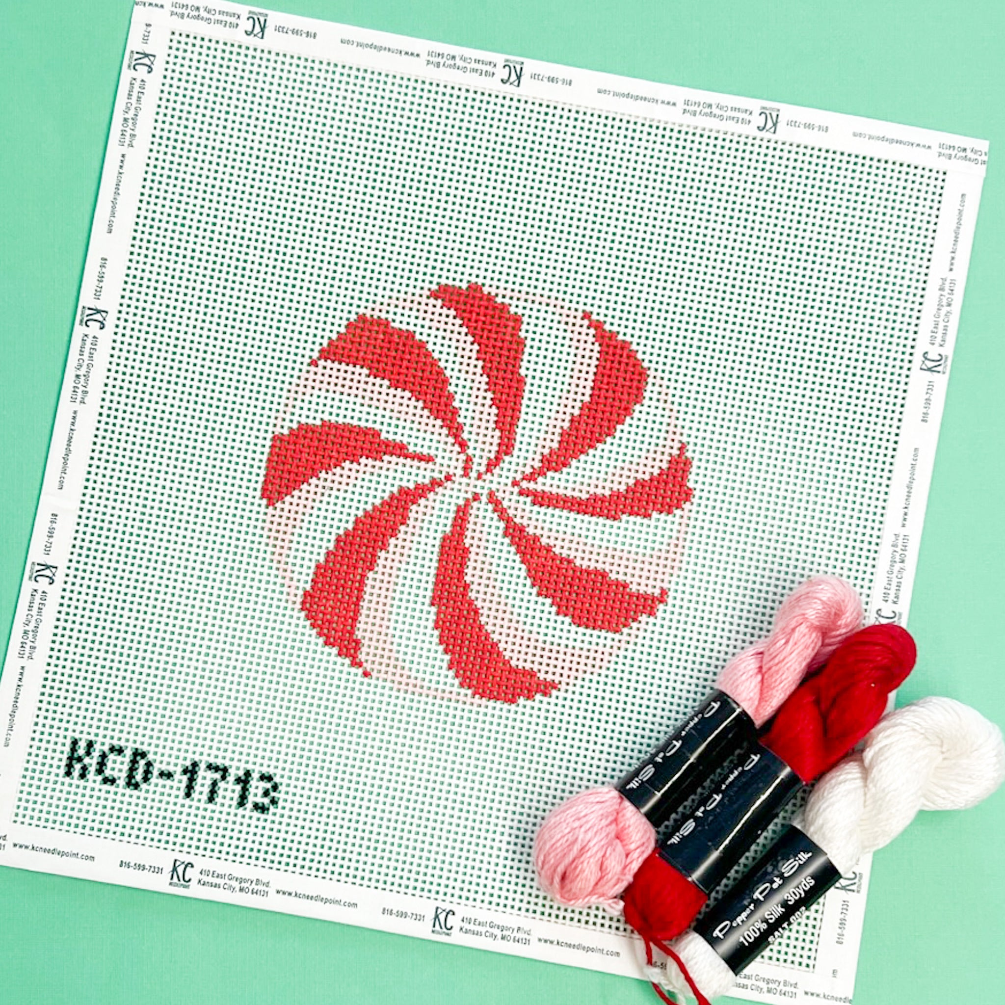 Peppermint Round Kit - KC Needlepoint