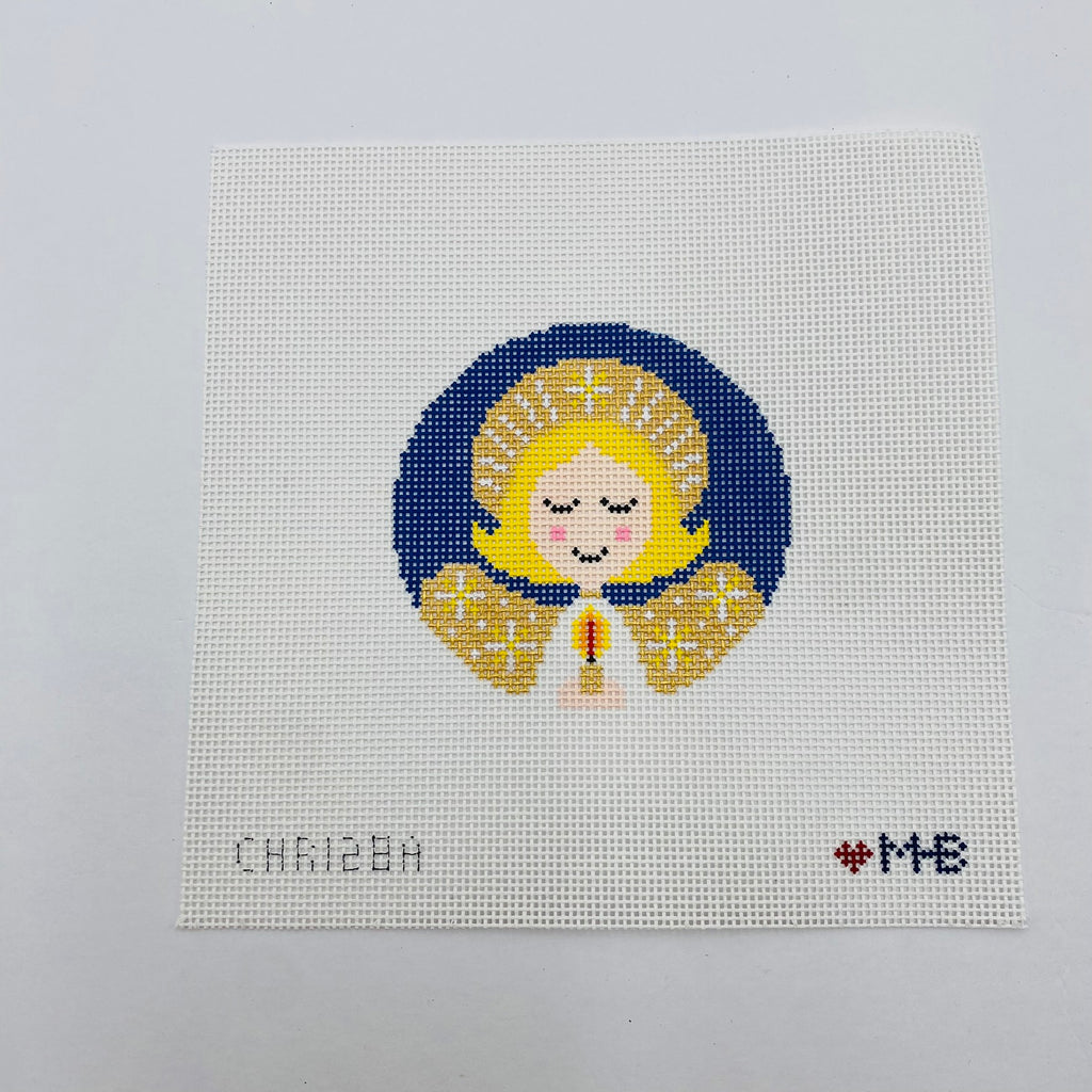 Blonde Angel Round Canvas