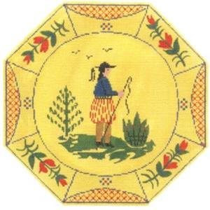 Boy Quimper Needlepoint Canvas - KC Needlepoint