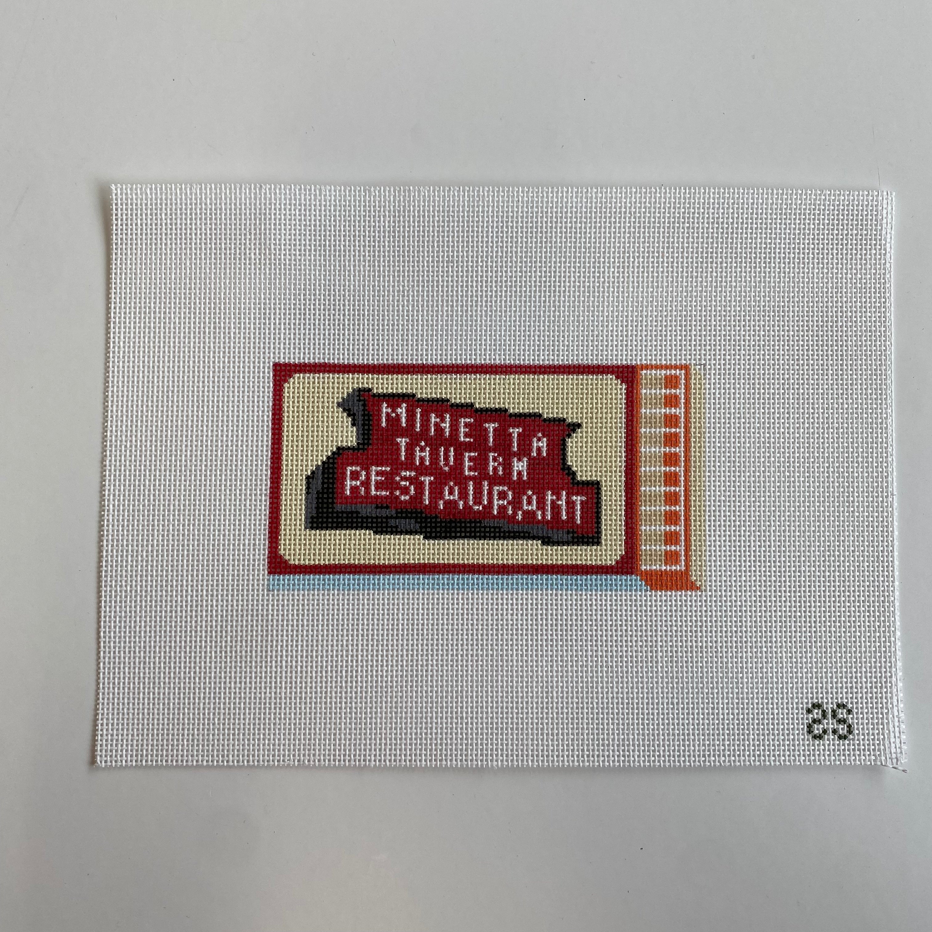 Minetta Tavern Matchbook Canvas - KC Needlepoint