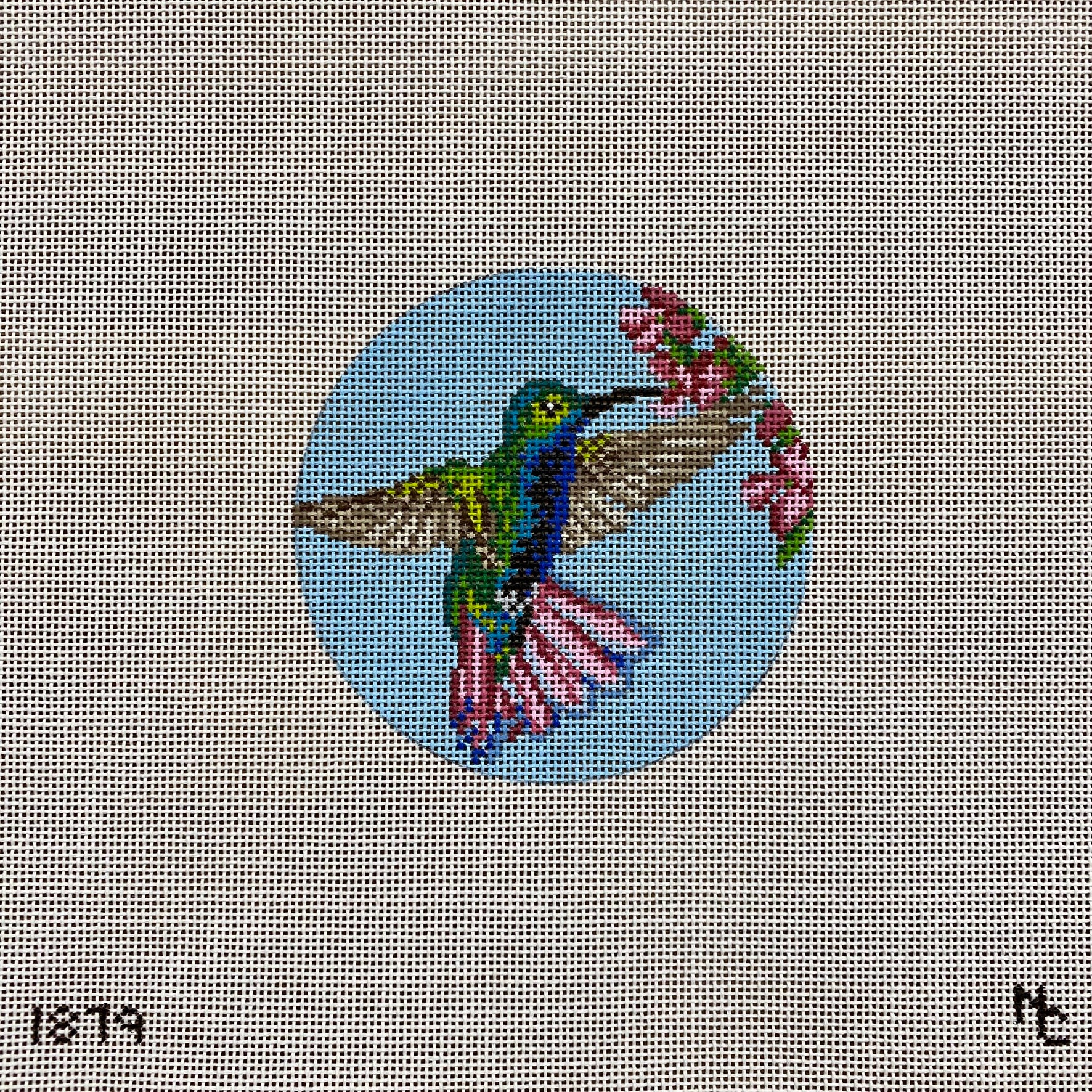 Black Throated Mango Hummingbird Canvas - KC Needlepoint