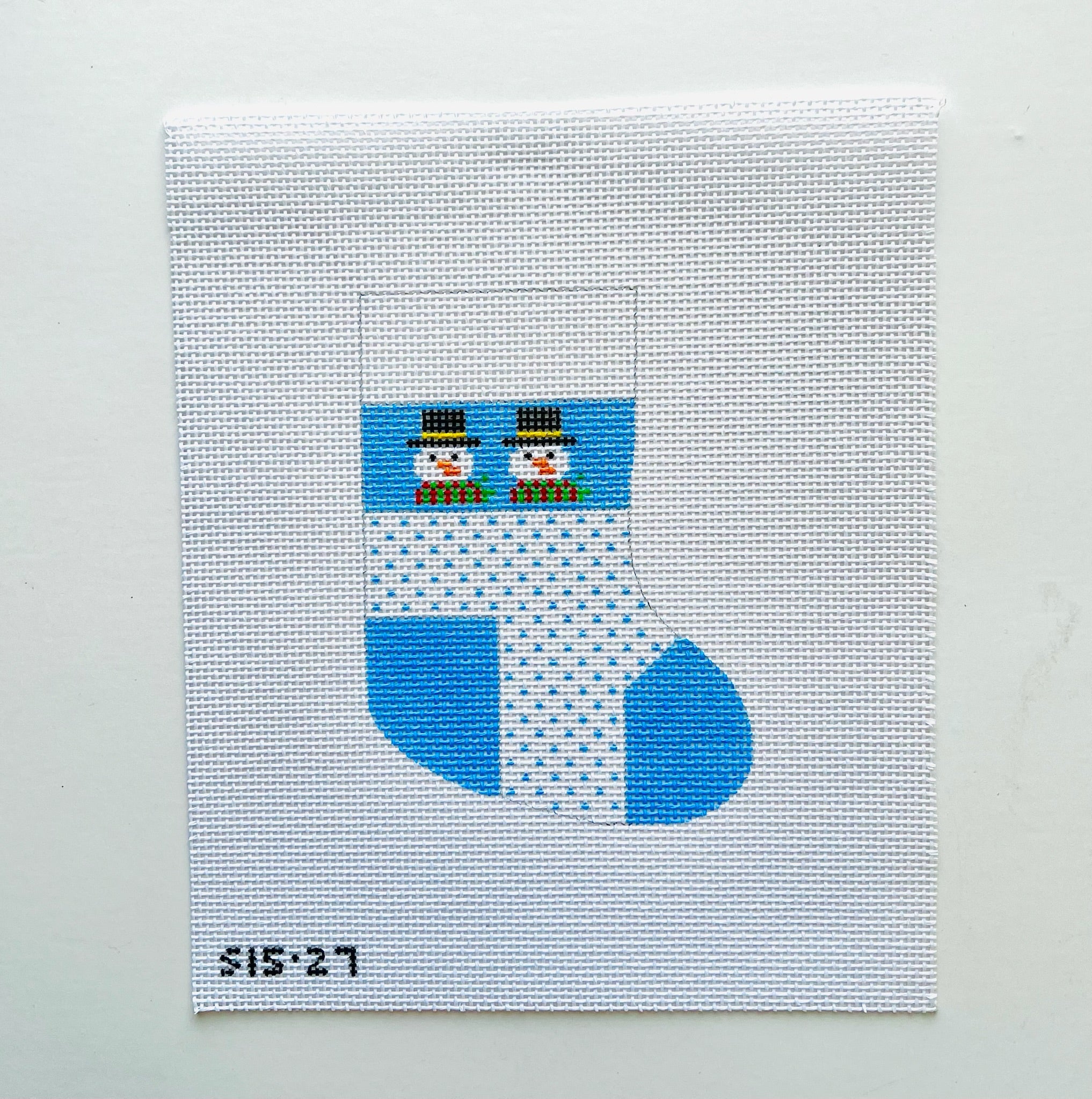 Snowmen Mini Sock Canvas - KC Needlepoint