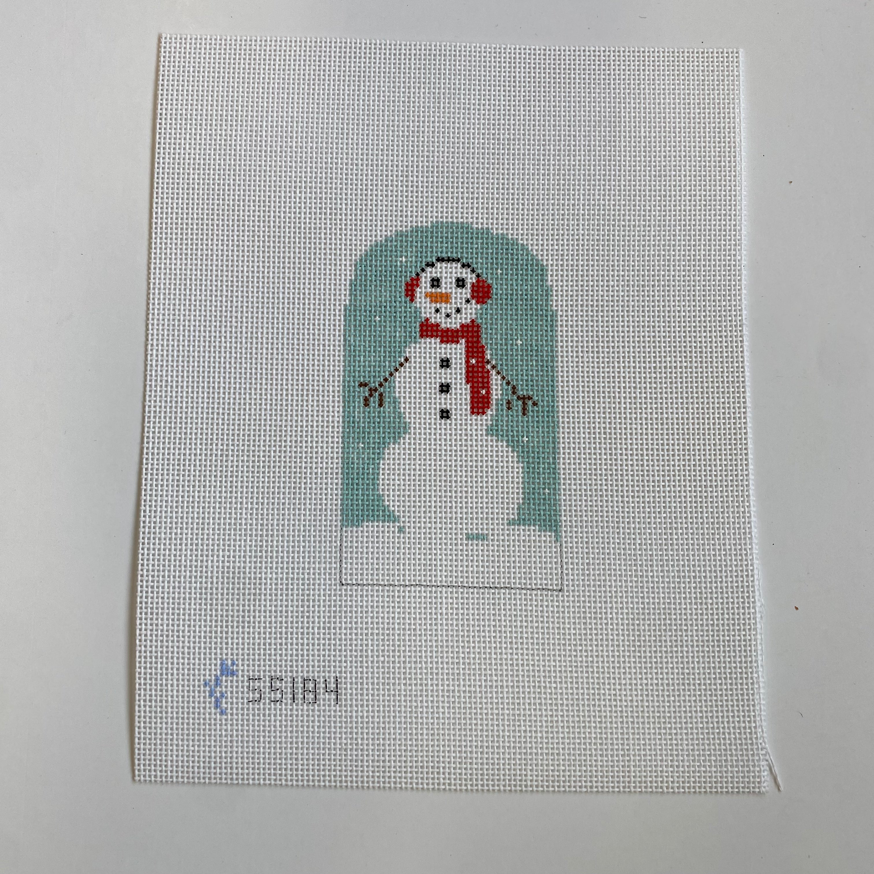 Winter Village Snowman Canvas - KC Needlepoint