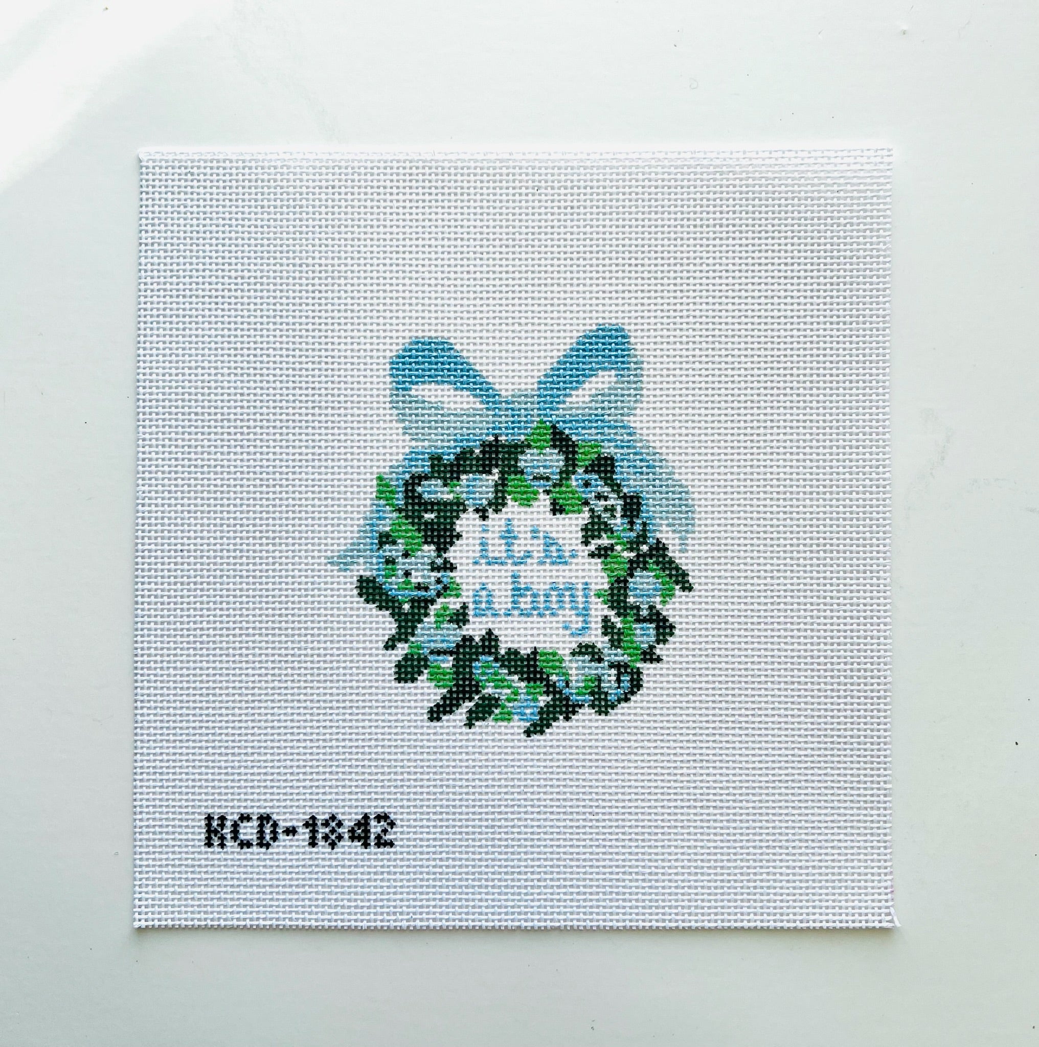 It's a Boy Wreath Canvas - KC Needlepoint