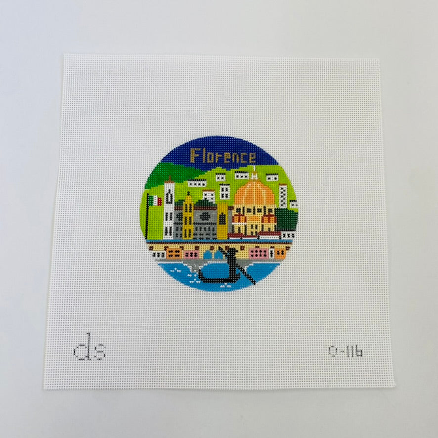 Florence Travel Round Canvas