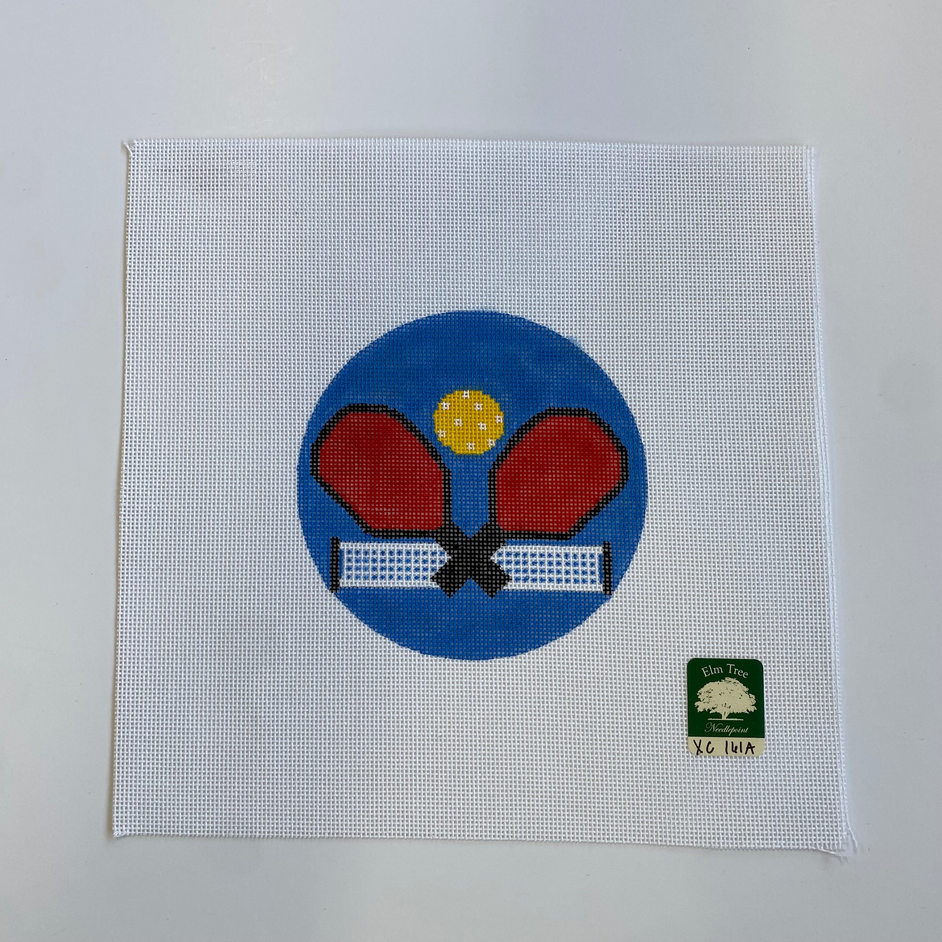 Pickleball Round Canvas - KC Needlepoint