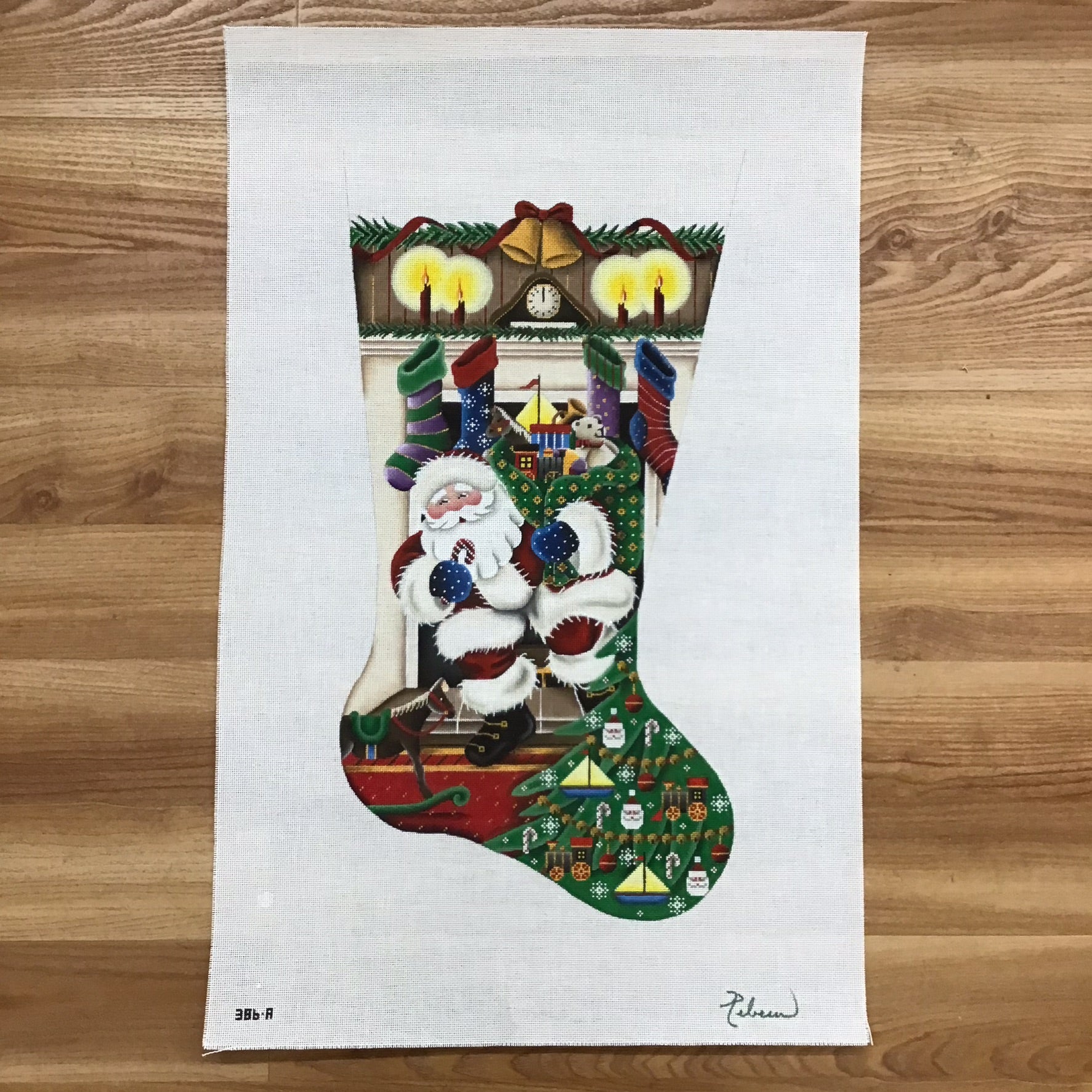 Out of the Fireplace Stocking Canvas - KC Needlepoint