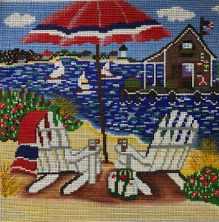 Summer Needlepoint Canvas - KC Needlepoint