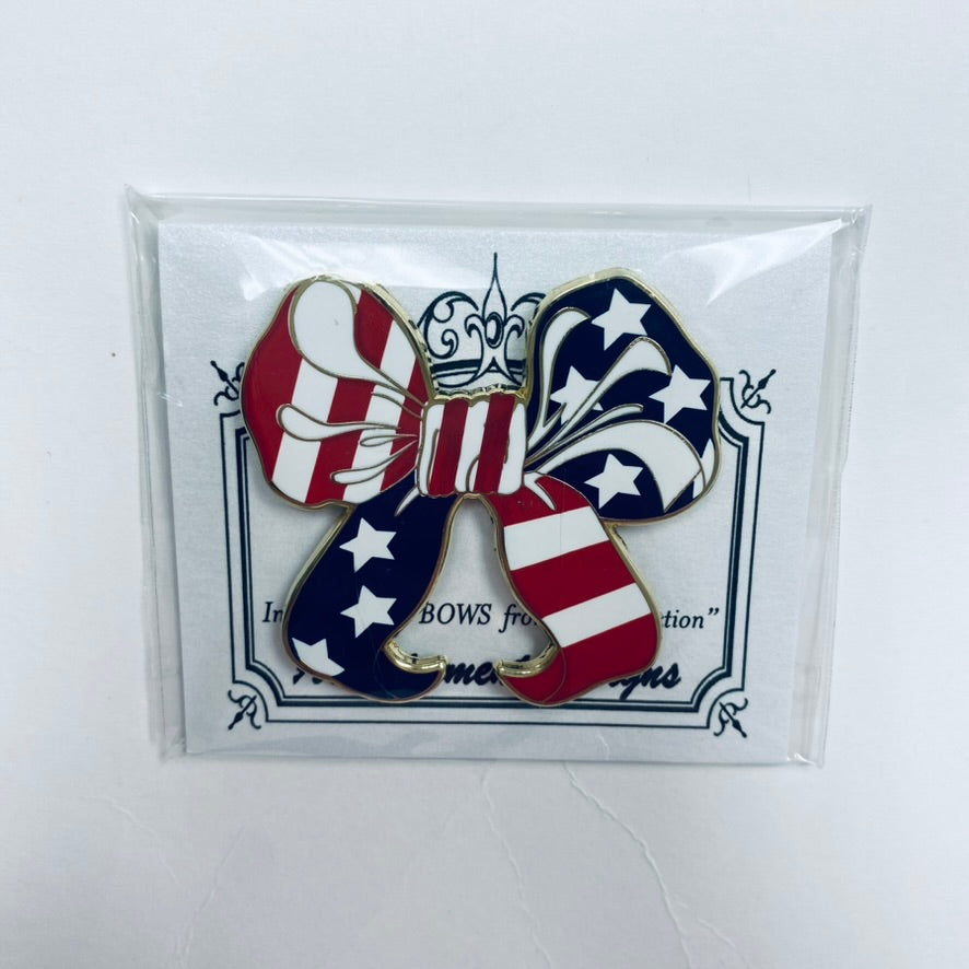 Red, White and Blue Bow Needle Minder - KC Needlepoint