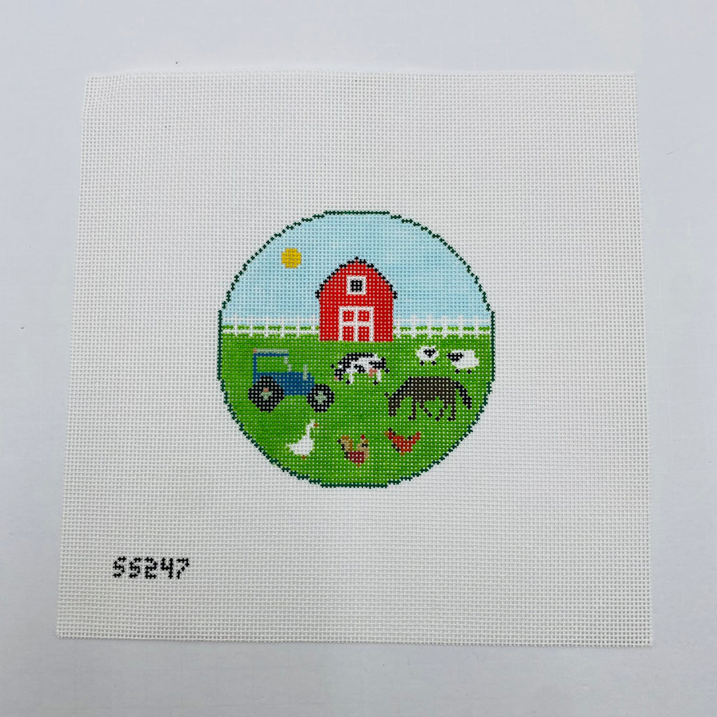 Farm Animal Round Canvas