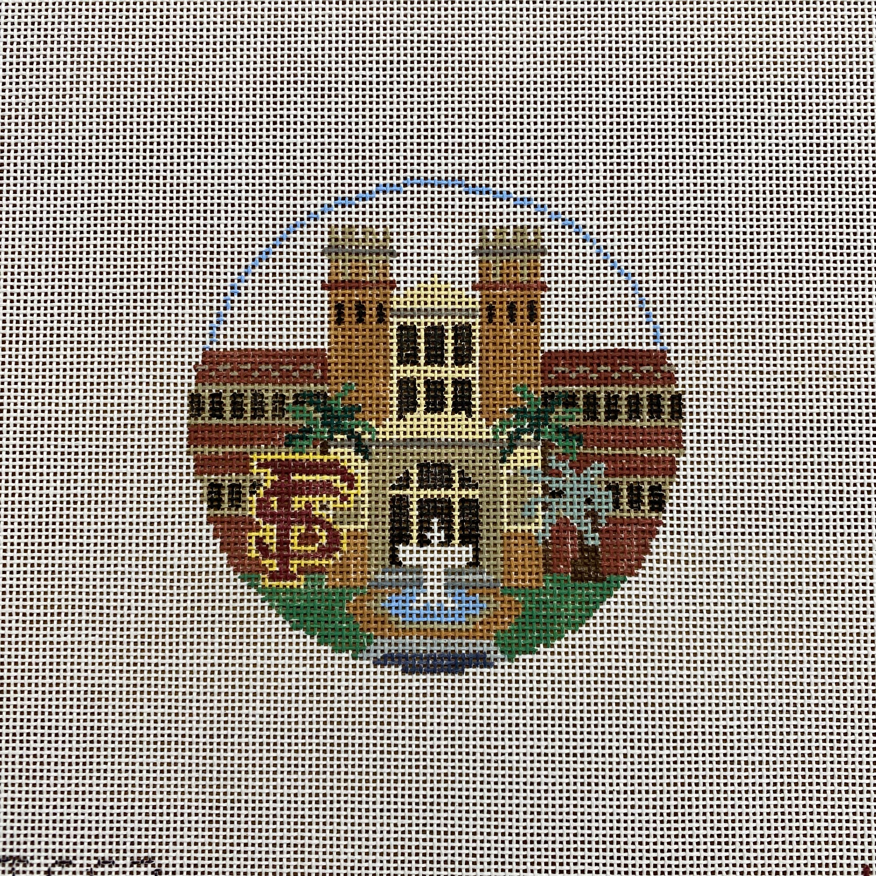 Florida State University Round Canvas - KC Needlepoint