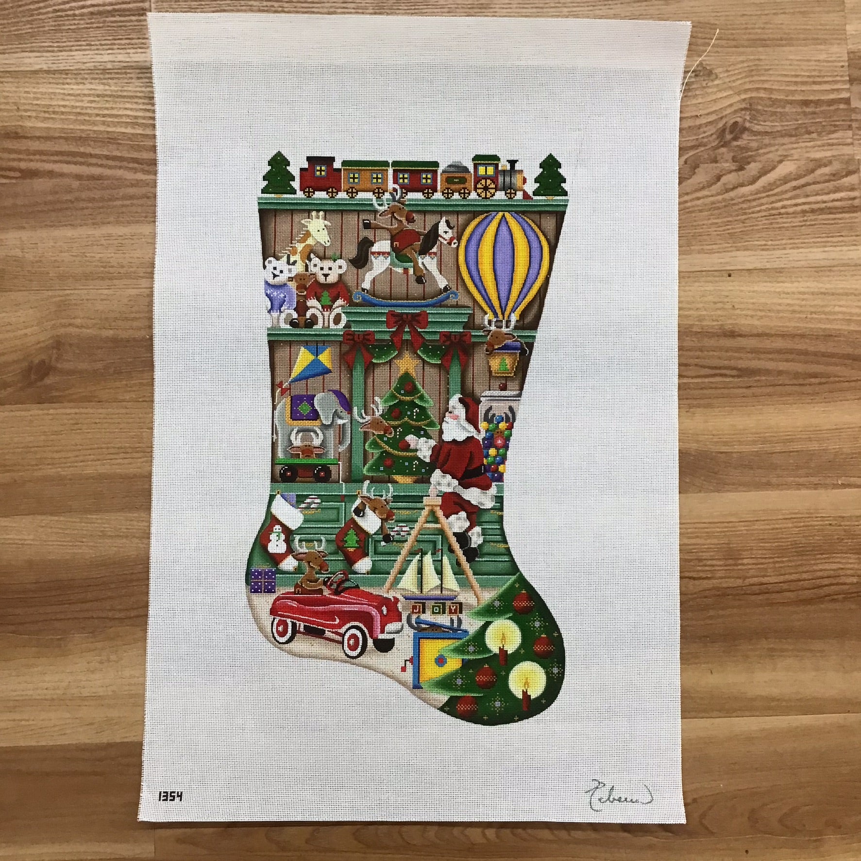 In the Toy Shop Stocking Canvas - KC Needlepoint