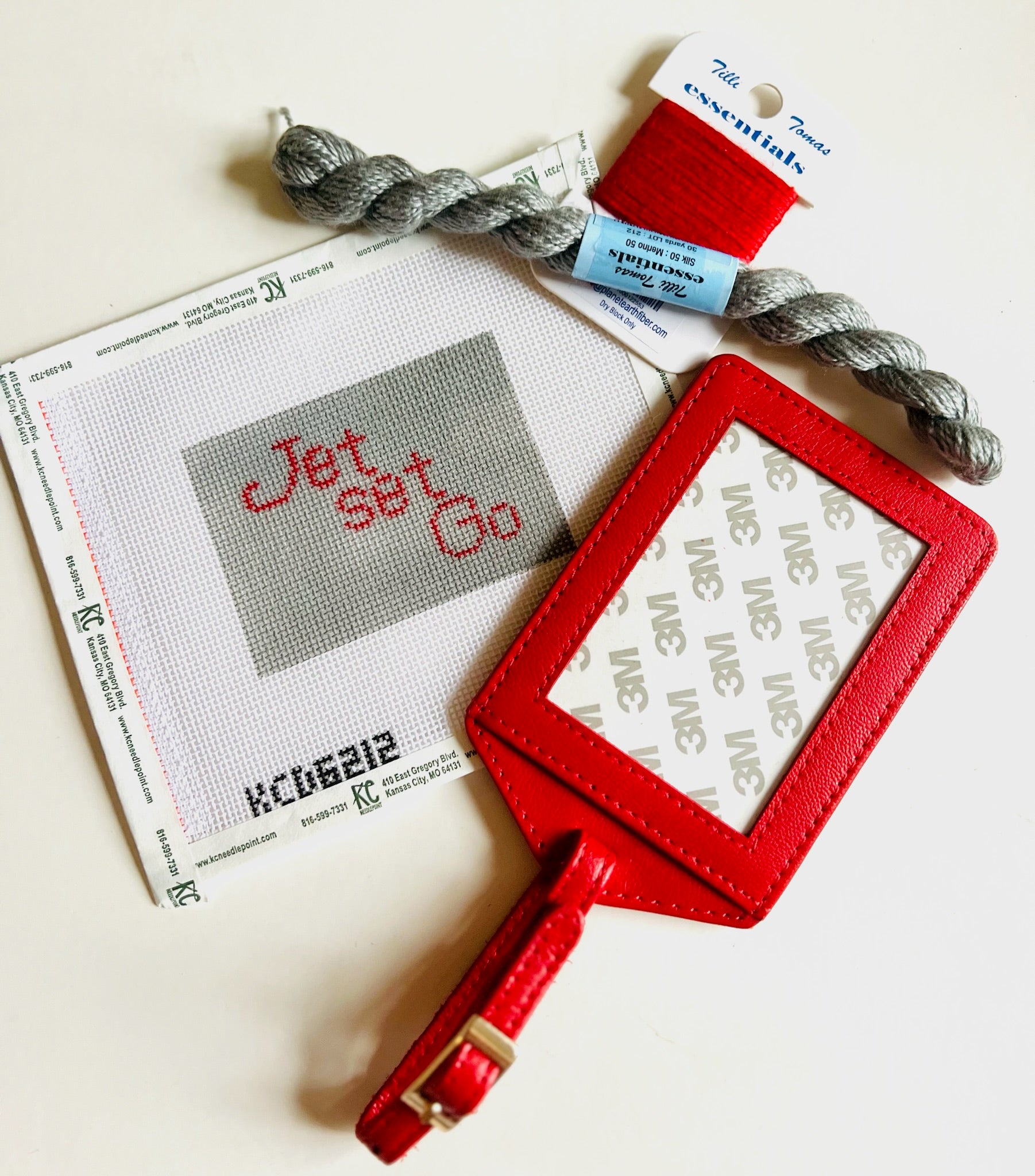 Jet Set Go Luggage Tag Kit - KC Needlepoint