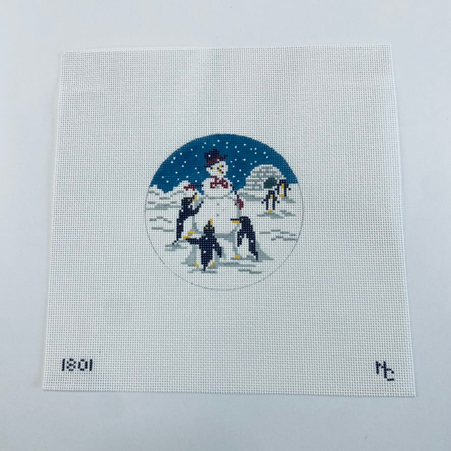 Penguin Snowman Party Canvas