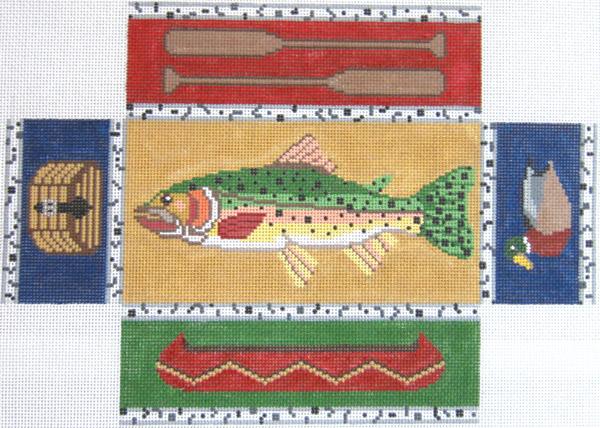 Fishing Brick Canvas - KC Needlepoint