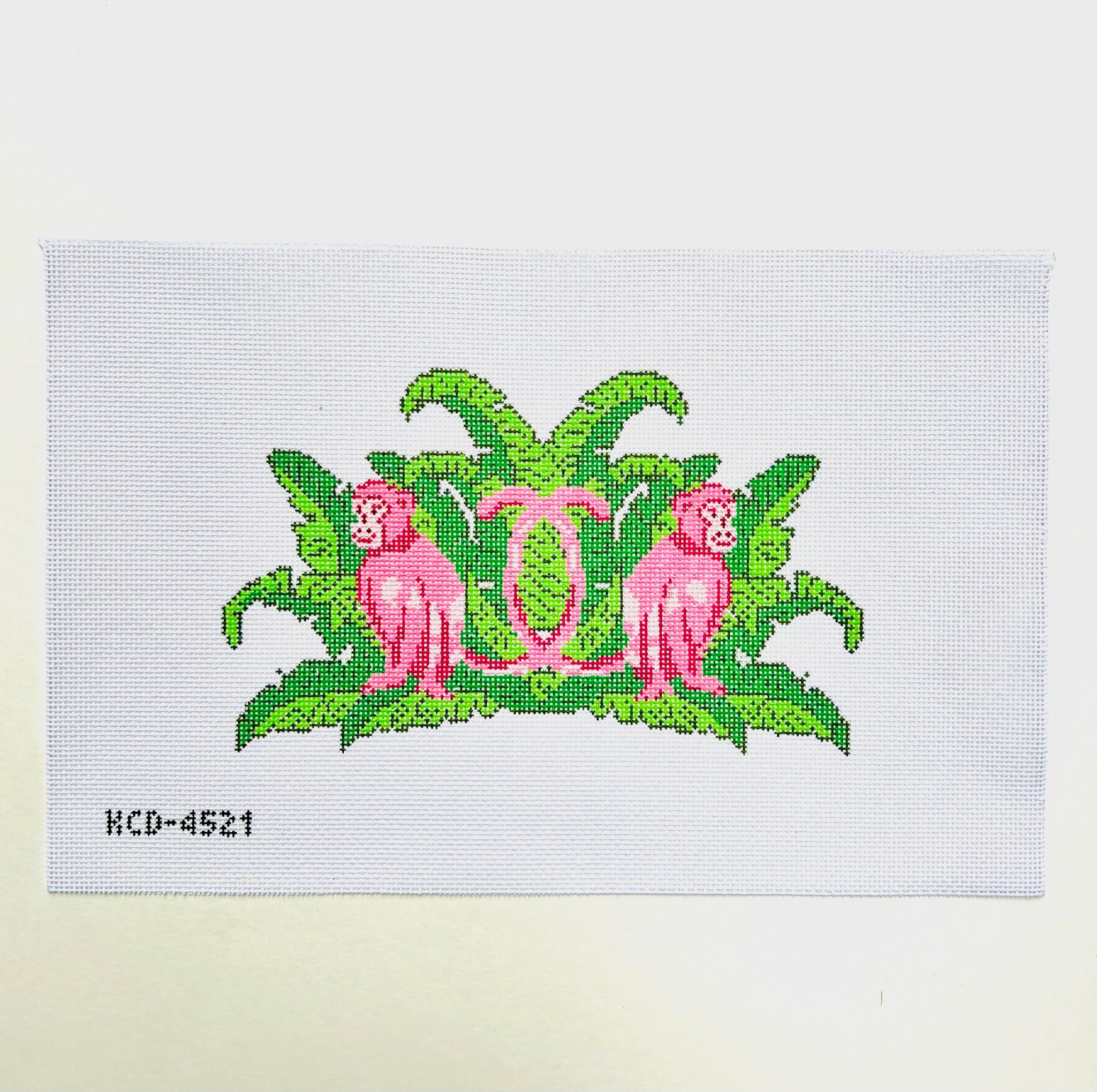 Monkey Love Canvas - KC Needlepoint