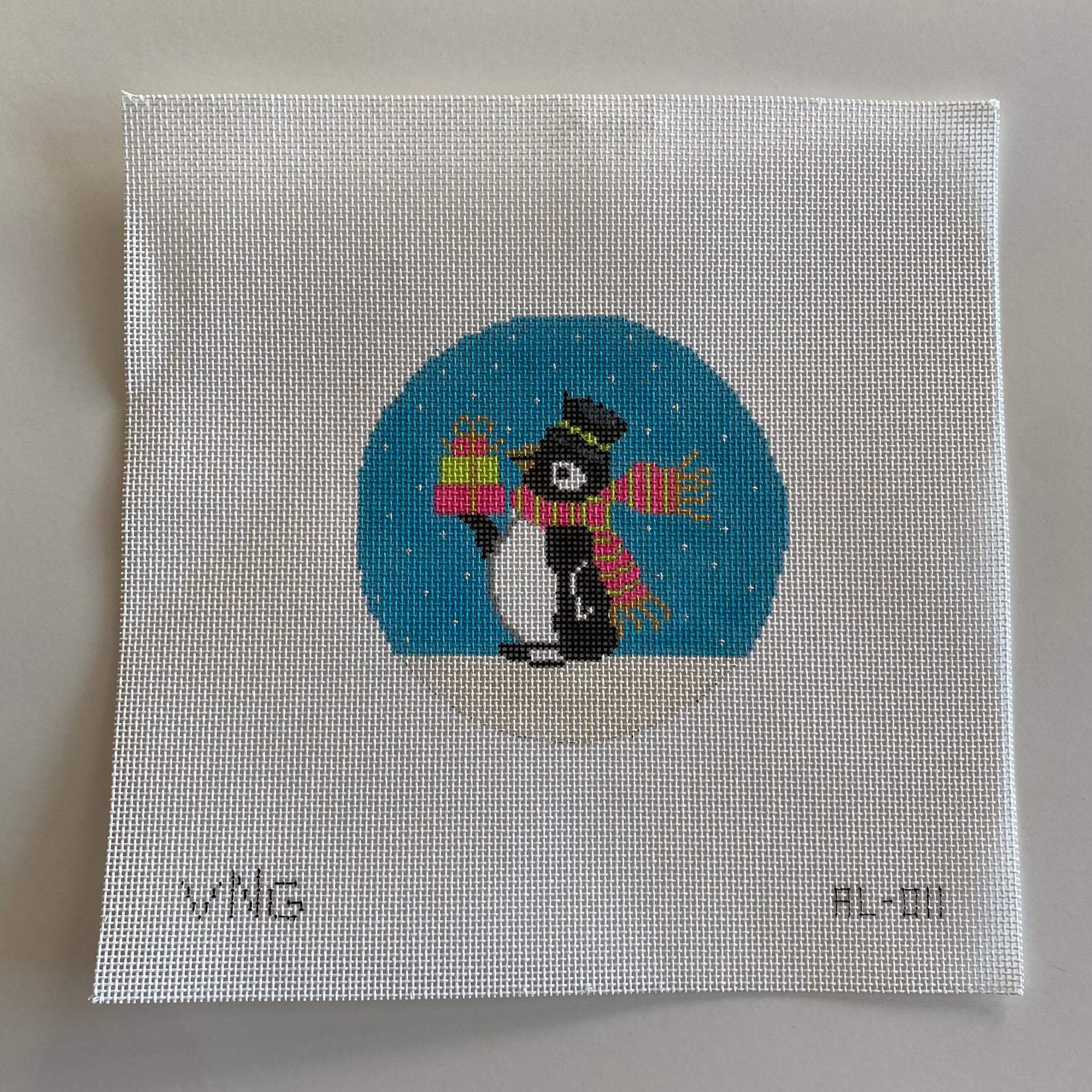 Preppy Penguin Canvas - KC Needlepoint