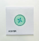 Blue and Green Star on Green Canvas - KC Needlepoint