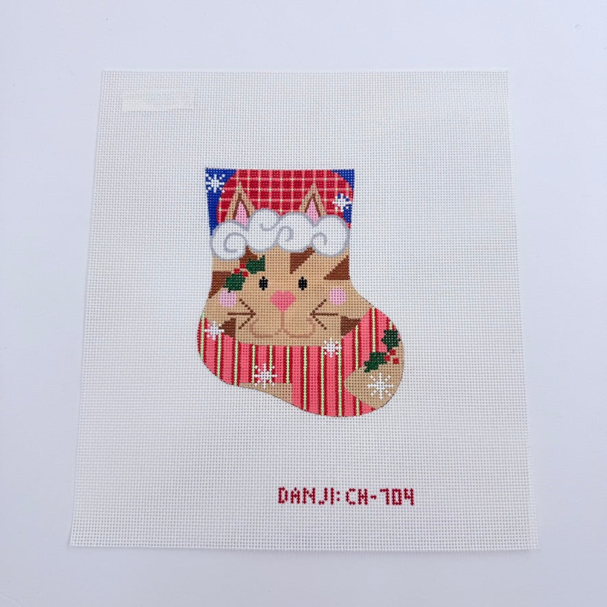 Tan Cat Mini Sock Canvas