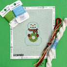 Snowman with Wreath Kit - KC Needlepoint